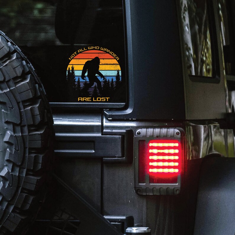 Retro Wanderlust Bigfoot Sticker