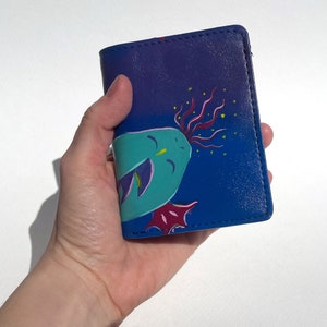 Hand painted Leatherette wallet | Surreal painting | Animal painting | Full  color Illustration wallet