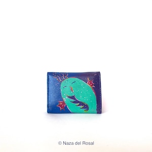 Mini Hand painted colorful wallet | Surreal painting | Animal painting | Full  color Illustration wallet