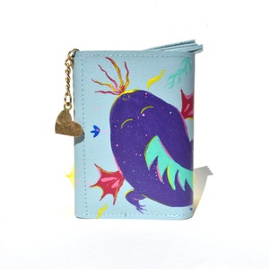 Hand painted leatherette colorful wallet | Surreal painting | Animal painting | Full  color Illustration wallet