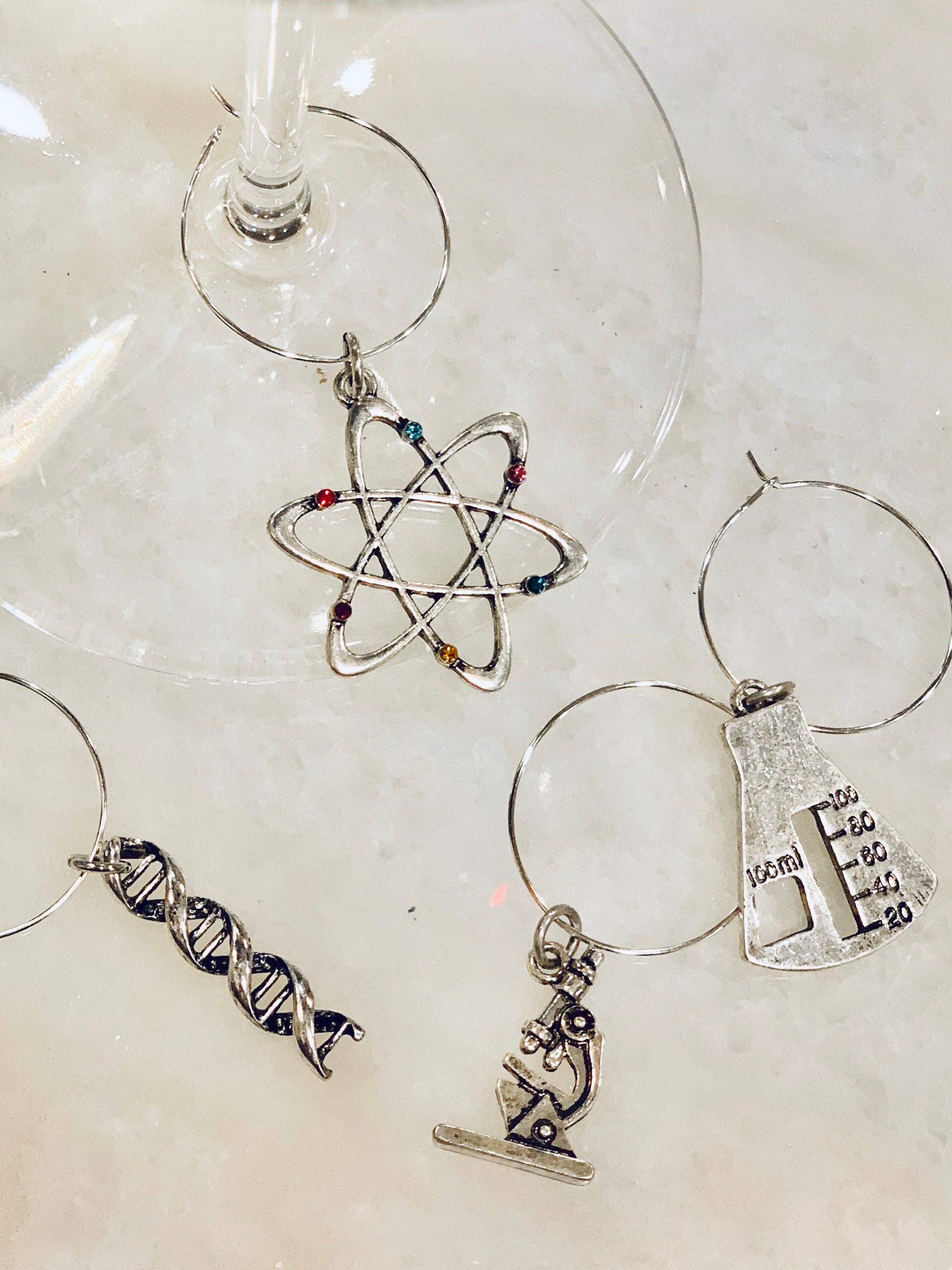 Wine Glass Charms Science Wine Glass Charms Science is Fun Etsy Canada