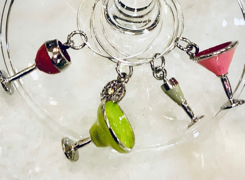 Wine Glass Charms Boozy Wjne Glass Charms Alcoholic Wine Etsy