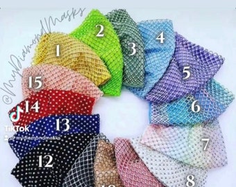 Holiday Sparkle Masks – Limited Stock!Rhinestone Face Mask, Crystal Mesh, Adjustable, Reusable