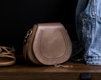 Maggie Saddle Bag | Taupe | Leather Bag | Handbag | Luxury Bag | Marcie Saddle Bag | Boho Style | Bohemian | Made in Hawaii