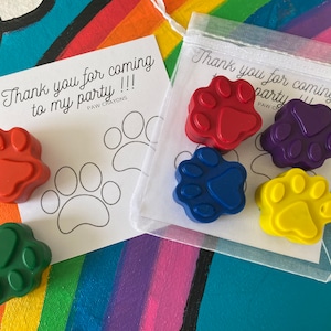 Paw Crayons Party bag filler, boys party favours for kid, toddler party favor, birthday party bags, personalised goodie bags