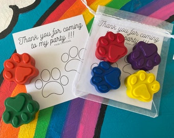 Paw Crayons Party bag filler, boys party favours for kid, toddler party favor, birthday party bags, personalised goodie bags