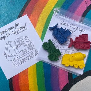 Basteltüten zum Basteln, Bagger Buntstifte Gastgeschenke, Basteltüten Füllstoffe für Kindergeburtstag, kleine Geschenke für Jungen und Kleinkinder