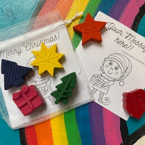 Toddler stocking filler Crayons, Christmas crackers fillers, Christmas crayons, Christmas Eve box fillers, kids party favours