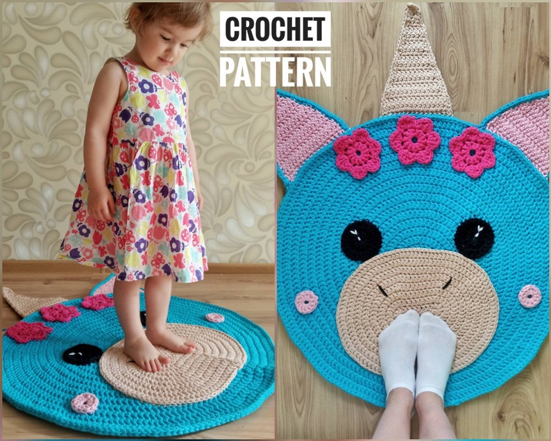 Unicorn Crochet Pattern Unicorn Rug Pattern Crochet Etsy