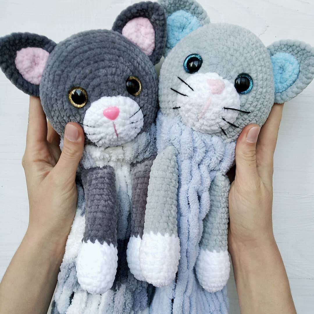 Crochet Cat Toy Pajamas Holder Big Stuffed Animal Cat Etsy