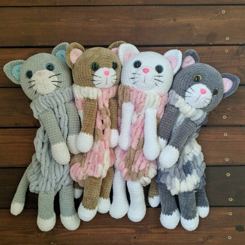 Crochet Cat Toy Pajamas Holder Big Stuffed Animal Cat Etsy