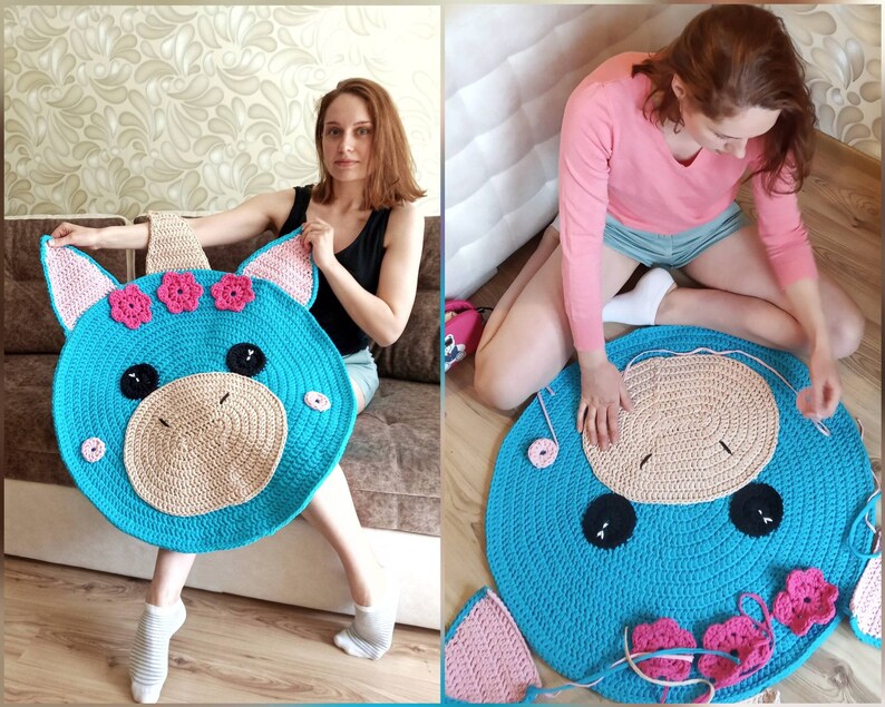 Unicorn Crochet Pattern Unicorn Rug Pattern Crochet Etsy