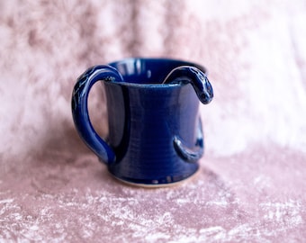 Handmade Snake Mug | Wheel Thrown Stoneware | Sculpted Serpent Handle | Gothic Pottery Coffee Cup