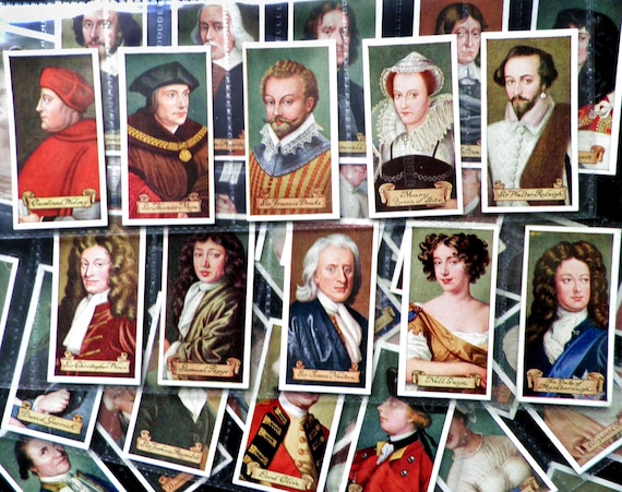 Celebrities of British History Cigarette Cards by Carreras Set of 50 Issued  in 1935 History Poets Explorers Inventors Rare Collectable