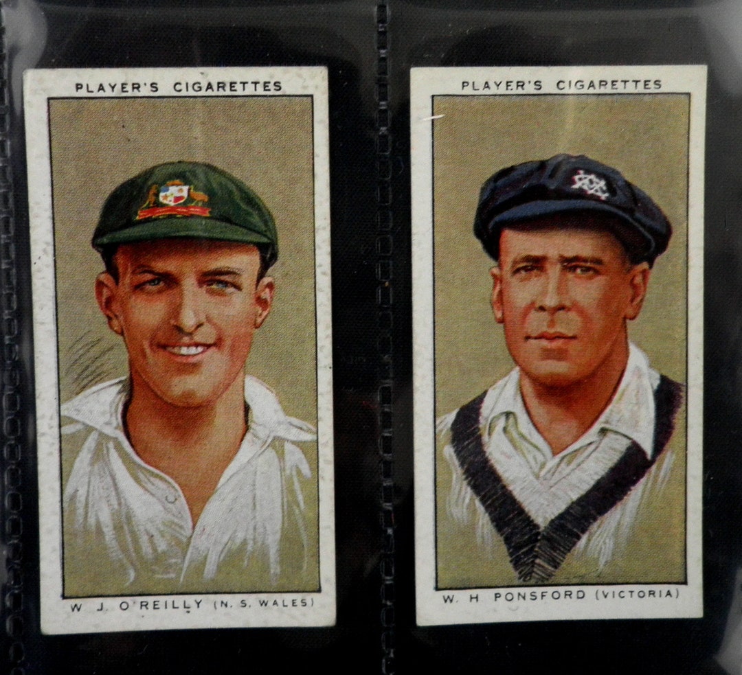 cricketers 1934 cigarette cards Cricketers 1934 Cigarette Cards by John Player Set of 50 Issued in 1934  History Sport Cricket Cricketers Gift Present Rare