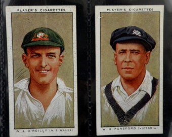 cigarette cards cricketers Cricketers 1934 Cigarette Cards by John Player Set of 50 Issued in 1934  History Sport Cricket Cricketers Gift Present Rare