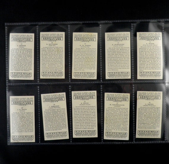 Association Footballers Cigarette Cards by WD & HO Wills Set of 50 Issued  in 1939 Sport Football Soccer Players Rare Collectable
