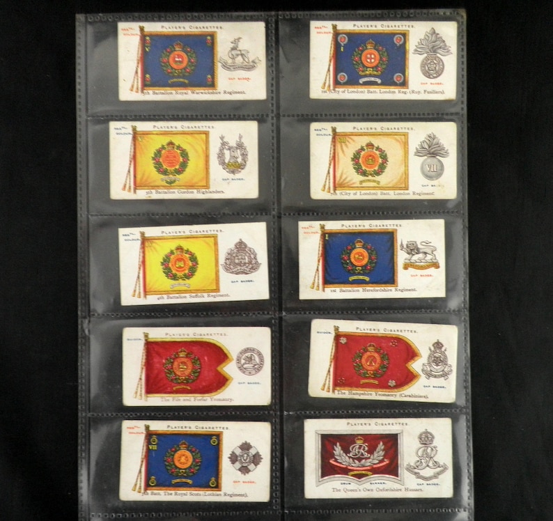 Regimental Colours and Cap Badges Cigarette Cards by John Player Set of ...