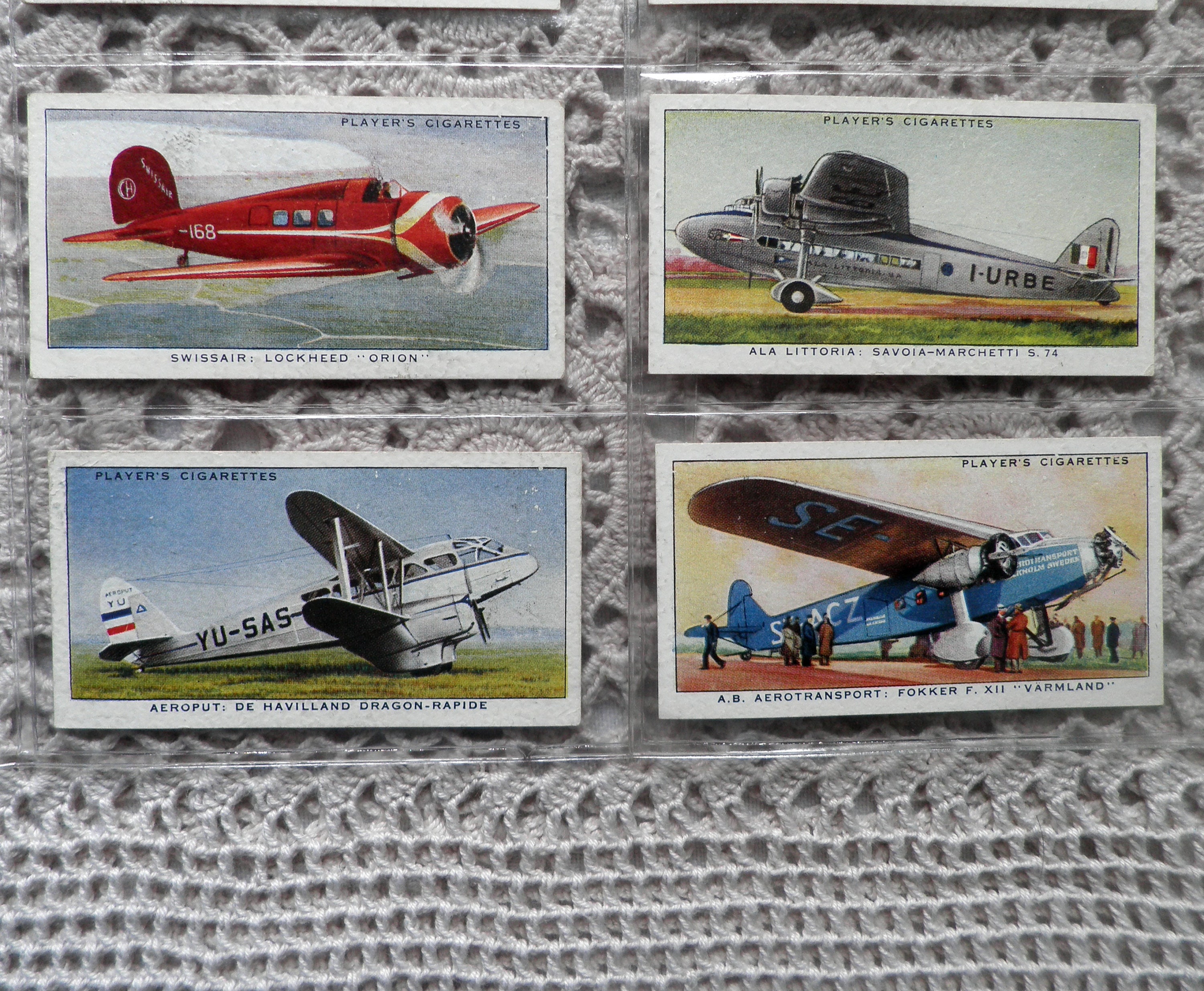 International Air Liners Cigarette Cards by John Player Set of 50 Issued in 1936  History Civil Aircraft Flying Rare Gift