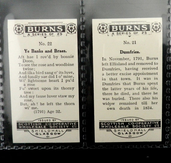 Burns; large numerals Scottish CWS - Type Cards/Odds 1924 Burns; large numerals Scottish CWS - Type Cards/Odds 1924