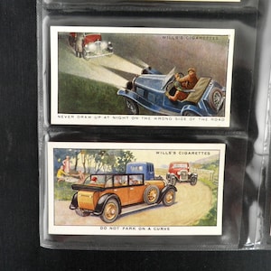 Veiligheid eerste sigaret kaarten door WD en HO Wills Set van 50 uitgegeven in 1934 Verkeersveiligheid auto rijden geschiedenis Zeldzame collectable
