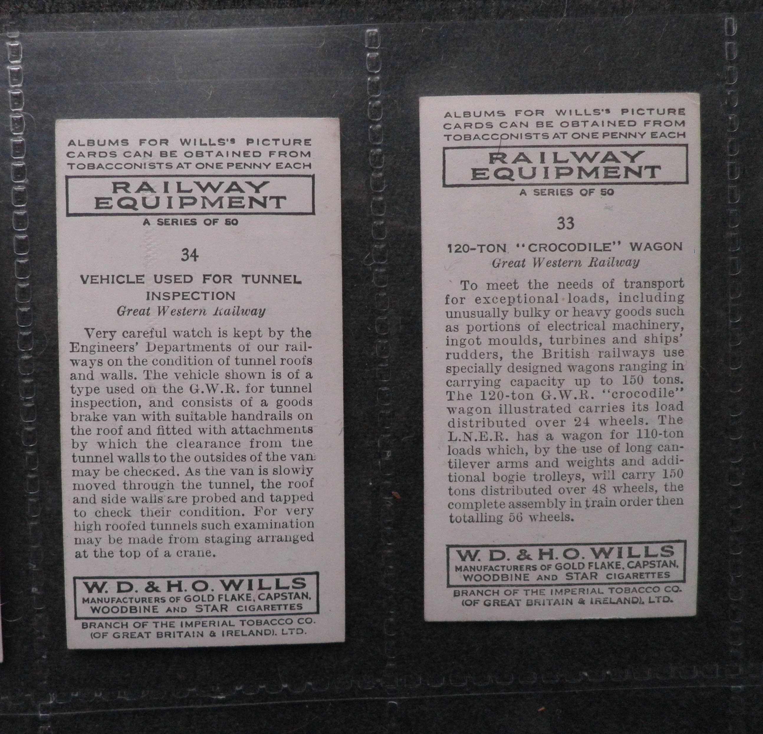 Railway Equipment Cigarette Cards by WD and HO Wills Set of 50 Etsy