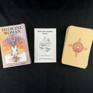 Tarot de la femme médecin de Carol Bridges publié par US Games Systems en 1990 Divination révélateur de bonne aventure Indien des Premières Nations