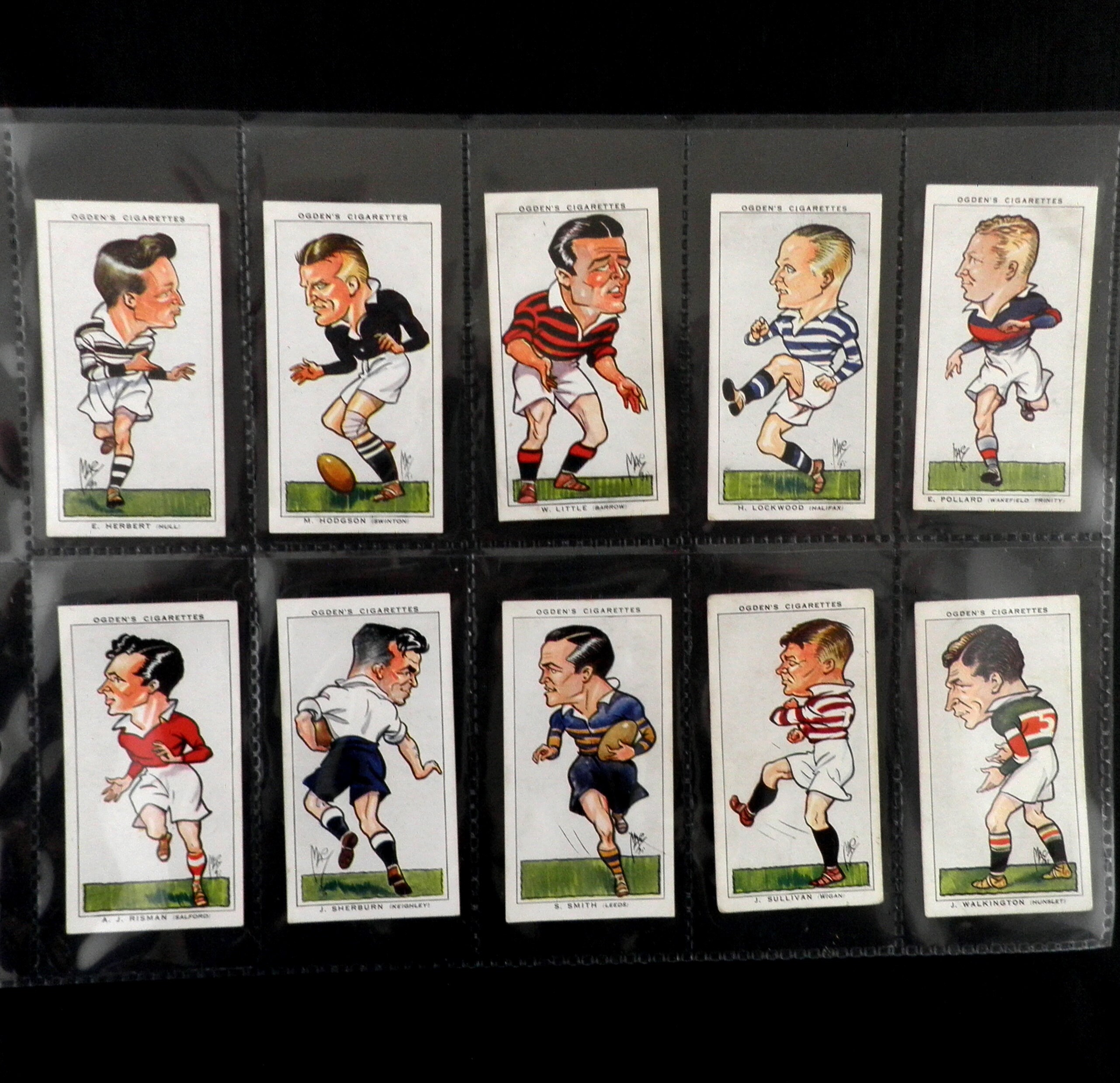 cigarette cards football Football Caricatures Cigarette Cards by Ogdens Set of 50 Issued in 1935  History Sport Rugby Football Gift Present Rare