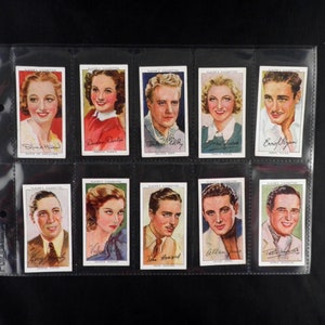 Film Sterren (3e Serie) Sigaret Kaarten door John Player Set van 50 Uitgegeven in 1938 Geschiedenis Films Film Sterren Cinema Rare Gift