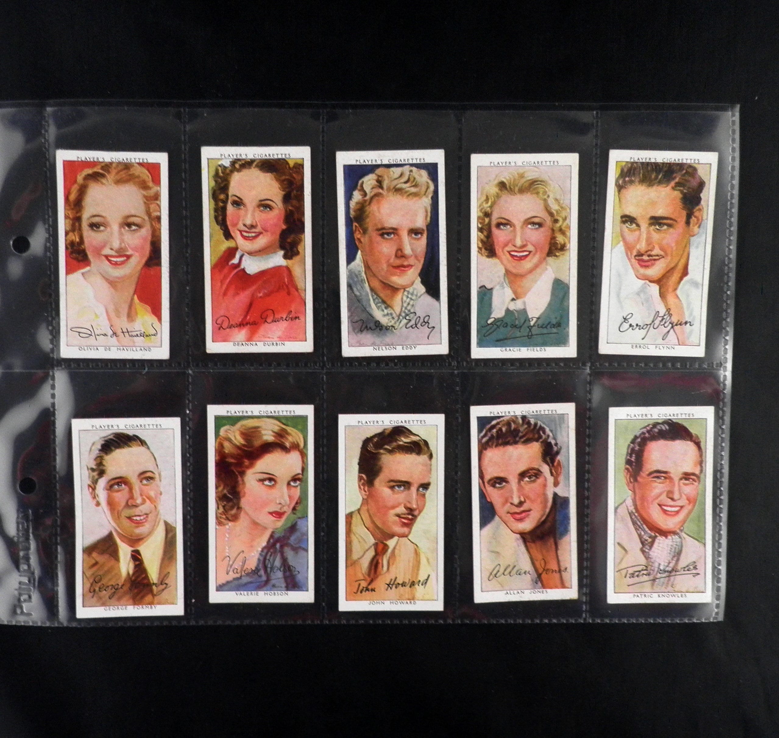 players cigarette cards film stars Film Stars ( 3rd Series ) Cigarette Cards by John Player Set of 50 Issued  in 1938 History Movies Film Stars Cinema Rare Gift