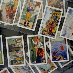 Romance of the Royal Mail Cigarette Cards door WH &J Woods Set van 25 Uitgegeven in 1935 Post Mail Transport Postbode Zeldzaam Verzamelbaar