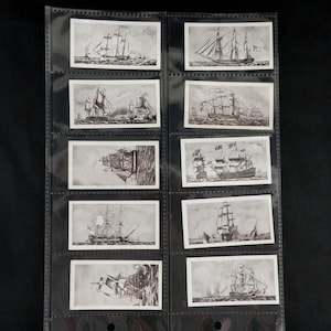 Vecchie navi ( 2a serie ) Cigarette Cards di Dominion Tobacco Set di 25 Emesso nel 1929 Galleons Navi Barche Vela Navale Marittimo Maritime Rare Regalo