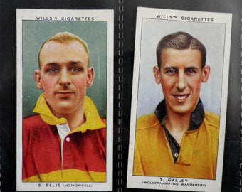 wills cigarette cards association footballers Association Footballers Cigarette Cards by WD & HO Wills Set of 50 Issued  in 1939 Sport Football Soccer Players Rare Collectable