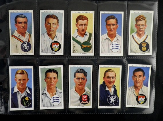 Cricketers 1938 Cigarette Cards by John Player Set of 50 Issued in 1938  History Sport Cricket Cricketers Gift Present Rare