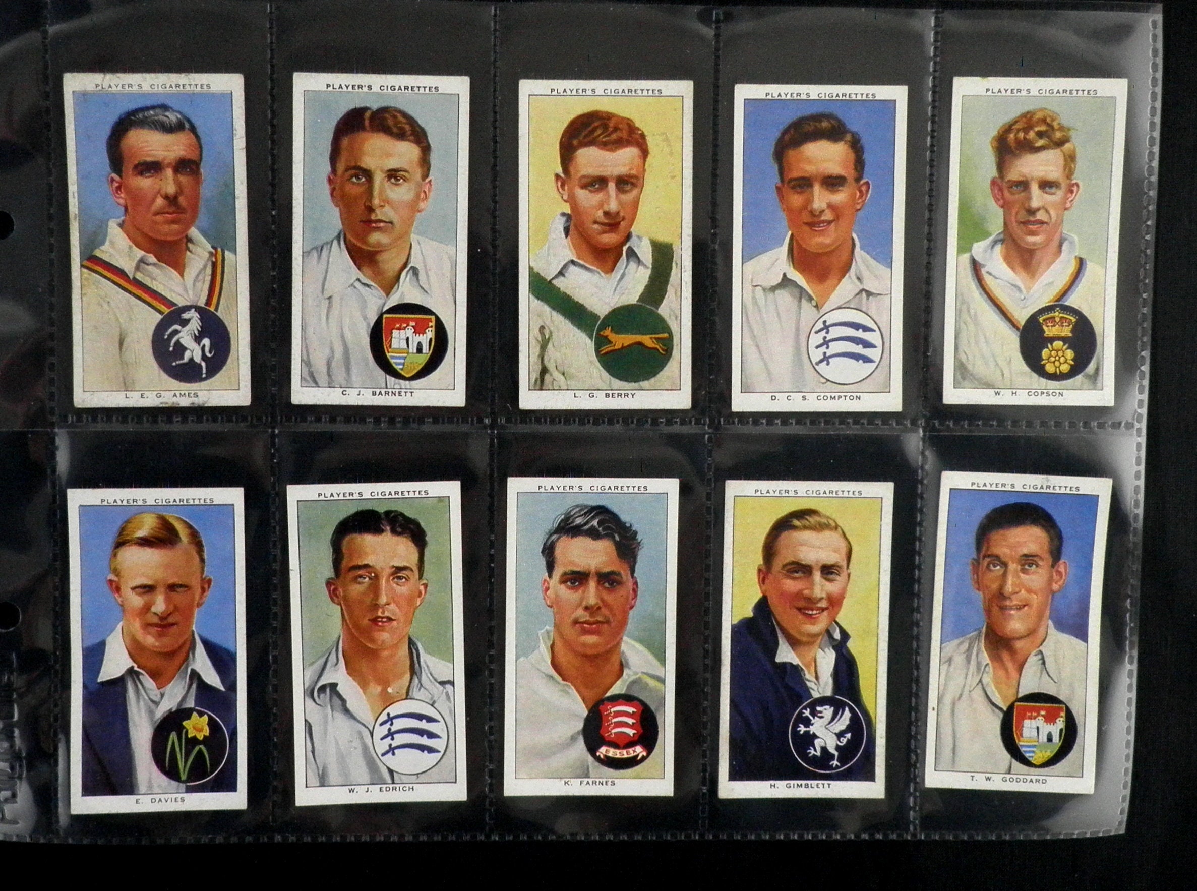 cricket cigarette cards Cricketers 1938 Cigarette Cards by John Player Set of 50 Issued in 1938  History Sport Cricket Cricketers Gift Present Rare