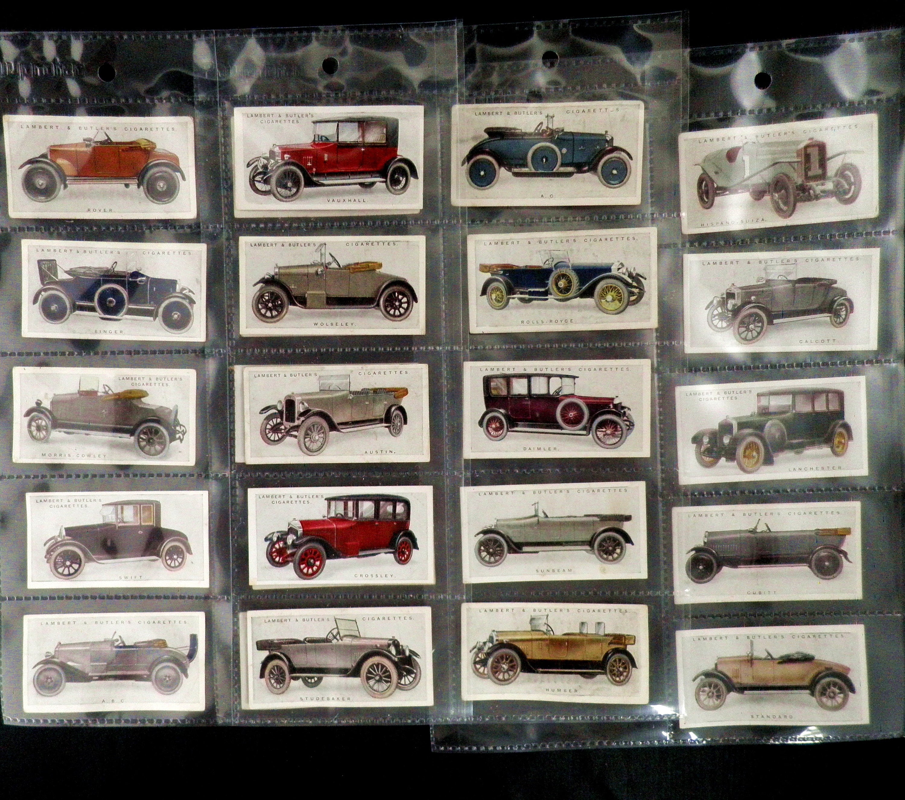 Motor Cars Cigarette Cards by Lambert and Butler Set of 25 Issued in 1922 History Vintage Cars