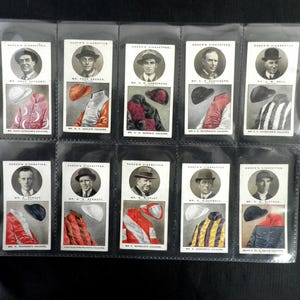 Jeu de 50 cartes de cigarettes couleurs pour entraîneurs et propriétaires d'obstacles par Ogdens, émises en 1927, bâtons de course de chevaux, sport équestre, cadeau rare
