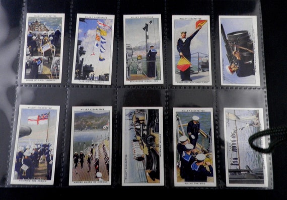 Life in the Royal Navy Cigarette Cards by WD and HO Wills Set of 50 Issued  in 1939 Navy Maritime Ships Sailors Rare Collectable