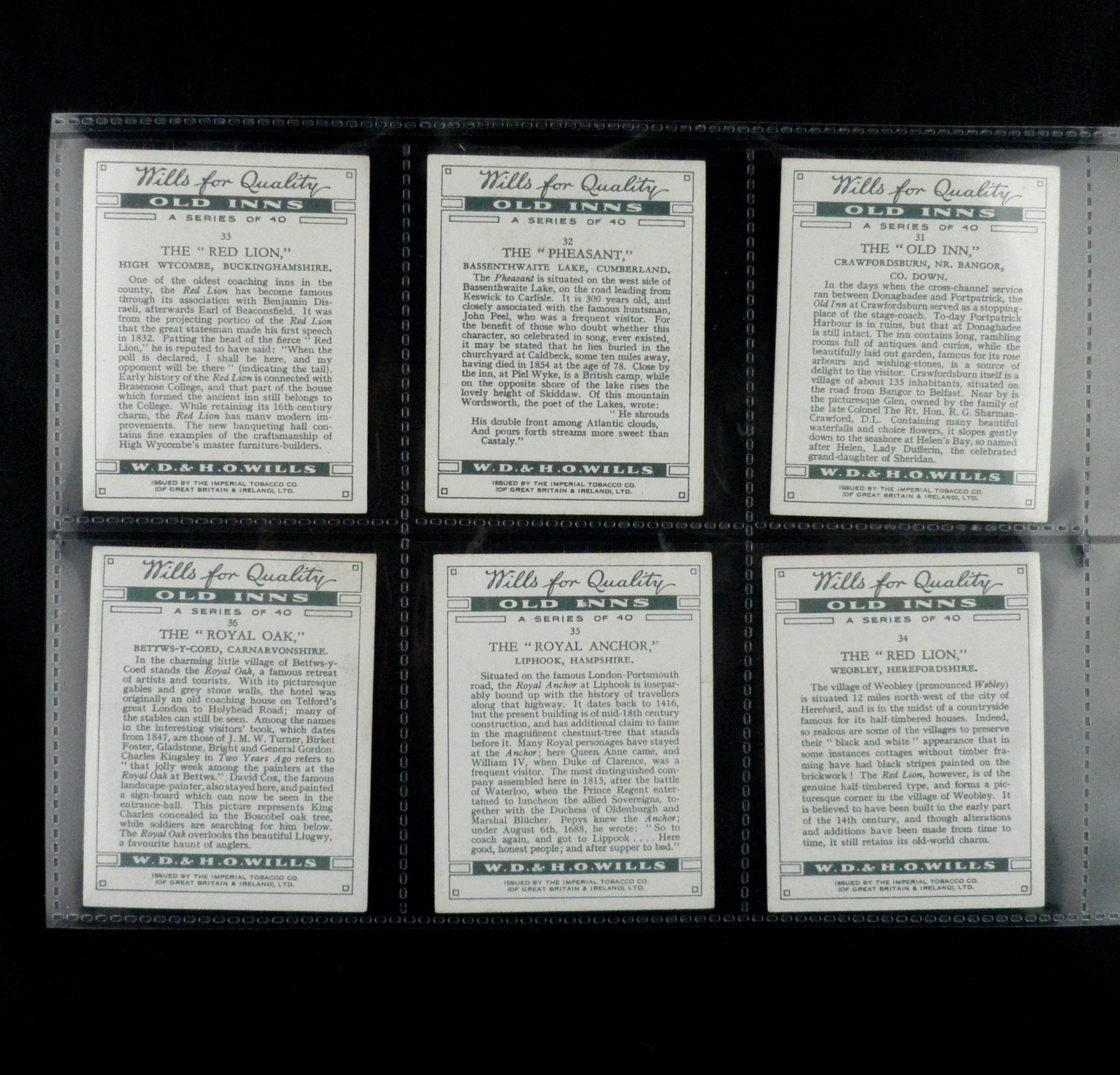 Old Inns Cigarette Cards by WD and HO Wills Set of 40 Issued in 1936 Pubs  Hotels History Landlord Publican Coach House Rare Collectable