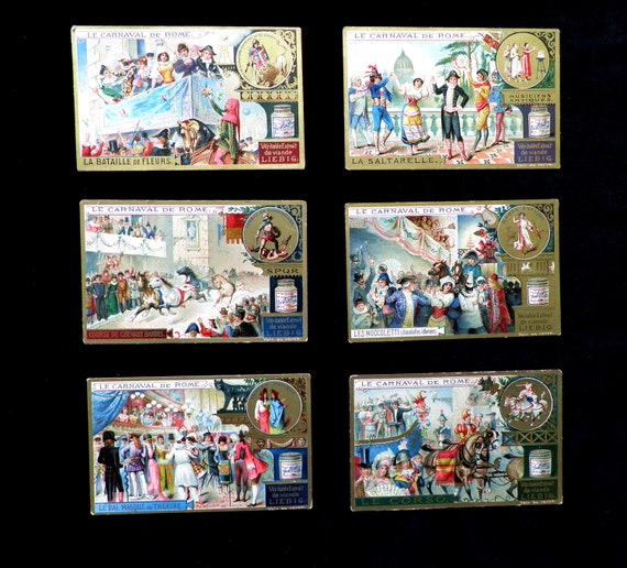 The Carnival in Rome Set of 6 Liebig Victorian Trade Cards S 506 Issued  1897 Chromo Lithograph Rare Collectable - Etsy