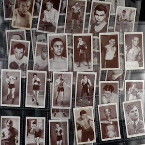 Tarjetas de cigarrillos de personalidades del boxeo de Churchman Juego de 50 emitidas en 1938 Deporte Boxeo Boxeador Luchador Historia Rara Inversión coleccionable