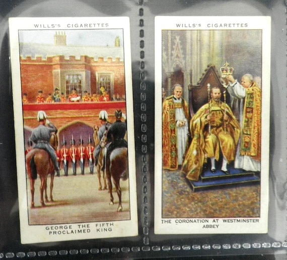 Reign of King George V Cigarette Cards by WD & HO Wills Set of 50 Issued in  1935 Royalty Monarchy Crown King Life Rare Collectable