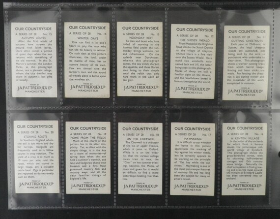 Our Countryside Cigarette Cards by Pattreiouex Set of 28 Issued in 1938  Country Life Rural Scenes Rare Gift