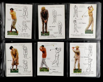 golf tobacco cards Golf ( Large ) Cigarette Cards by John Player & Son Set of 25 Issued in  1939 History Sport Golf Strokes Players Shots Rare Collectable