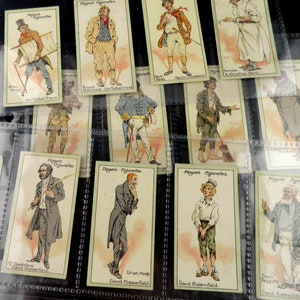 Charaktere aus Dickens (2.Serie) Zigarettenkarten von John Player 25er Set Ausgestellt im Jahr 1914 Geschichte Literatur Charles Dickens Selten