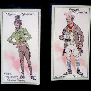 Characters from Dickens ( 1st series ) Cigarette Cards by John Player Set of 25 Issued in 1912  History Literature Charles Dickens   Rare