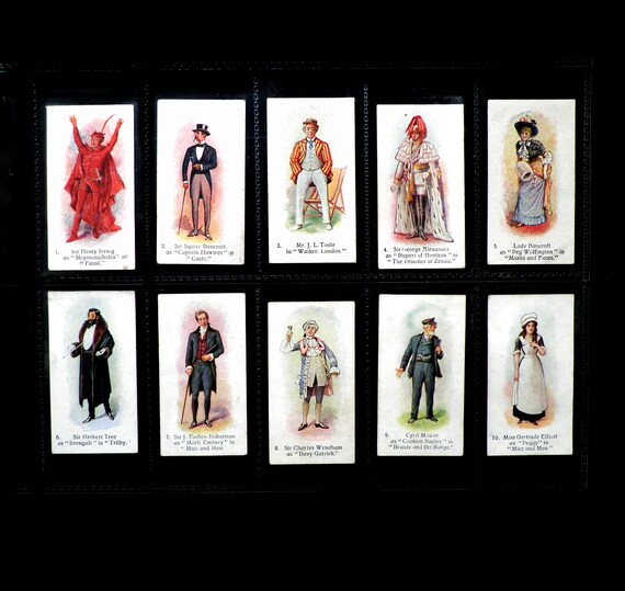 rare players cigarette cards Players Past and Present Cigarette Cards by John Player Set of 25 Issued in  1916 Acting Stage Drama Actor Actress Rare Collectable Gift