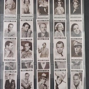 Cinema Stars ( 2nd Series ) Cigarette Cards by R Lloyd Set of 27 Issued in 1934 Media Movies Film Stars Cinema  Rare Gift
