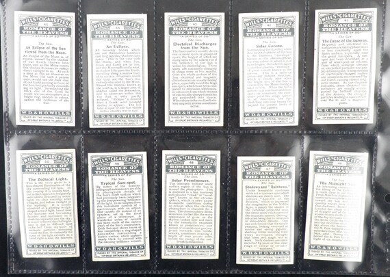 Romance of the Heavens Cigarette Cards by WD & HO Wills Set of 50 Issued in  1928 Astronomy Astrology Star Gazing Rare Gift