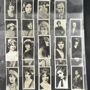 Cinema Stars Cigarette Cards door Rothmans Set van 24 Uitgegeven in 1925 Films Film Stars Rare Collectable